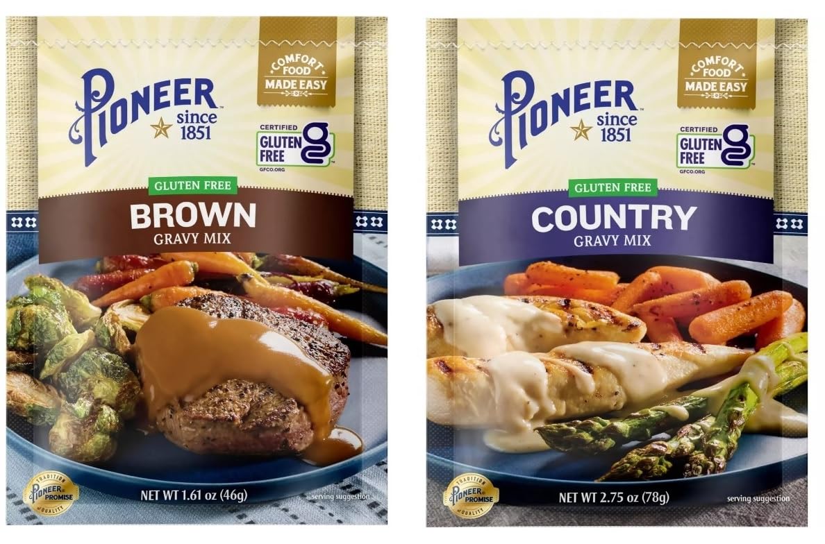Pioneer Gluten Free Gravy & Seasoning Mixes - 2 packages (Brown & Country)
