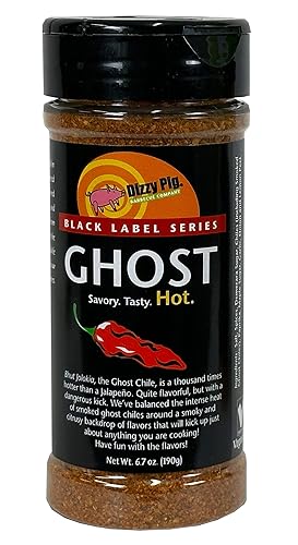 Dizzy Pig Ghost Chiles Seasoning Rub (8oz Shaker) - Seasons 30+lbs of Food - Hand Made in the USA - MSG Free, Gluten Free