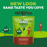 GoGo squeeZ No Sugar Added Applesauce and Fruit Puree, Apple Cinnamon, 3.2 oz Pouches (Pack of 12), Fruit Snacks for Kids, Gluten Free, Nut Free