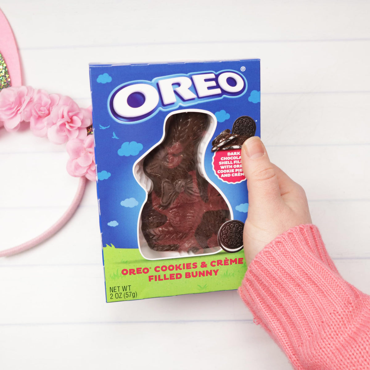Cookies and Cream Easter Bunnies, Chocolate and Oreo Flavors, Classic Basket Stuffer Candy, 2 Ounces Each (Pack of 2)