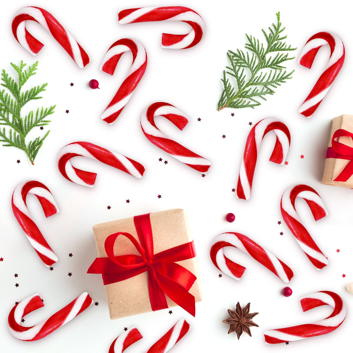Christmas Mini Candy Canes Classic Red & White Peppermint Flavor for Holiday Family Indulgement - Small Candy Canes Individually Wrapped for Kids