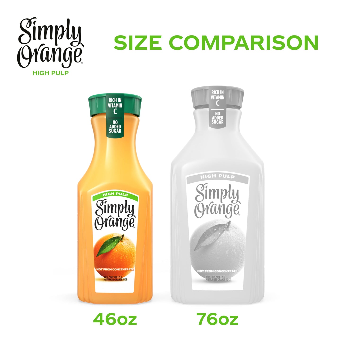 Simply Orange High Pulp Orange Juice Bottle, 46 fl oz