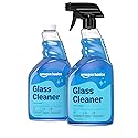 Amazon Basics Glass Cleaner, Streak-Free Shine, 32 Fl Oz, Pack of 2 with 1 Sprayer