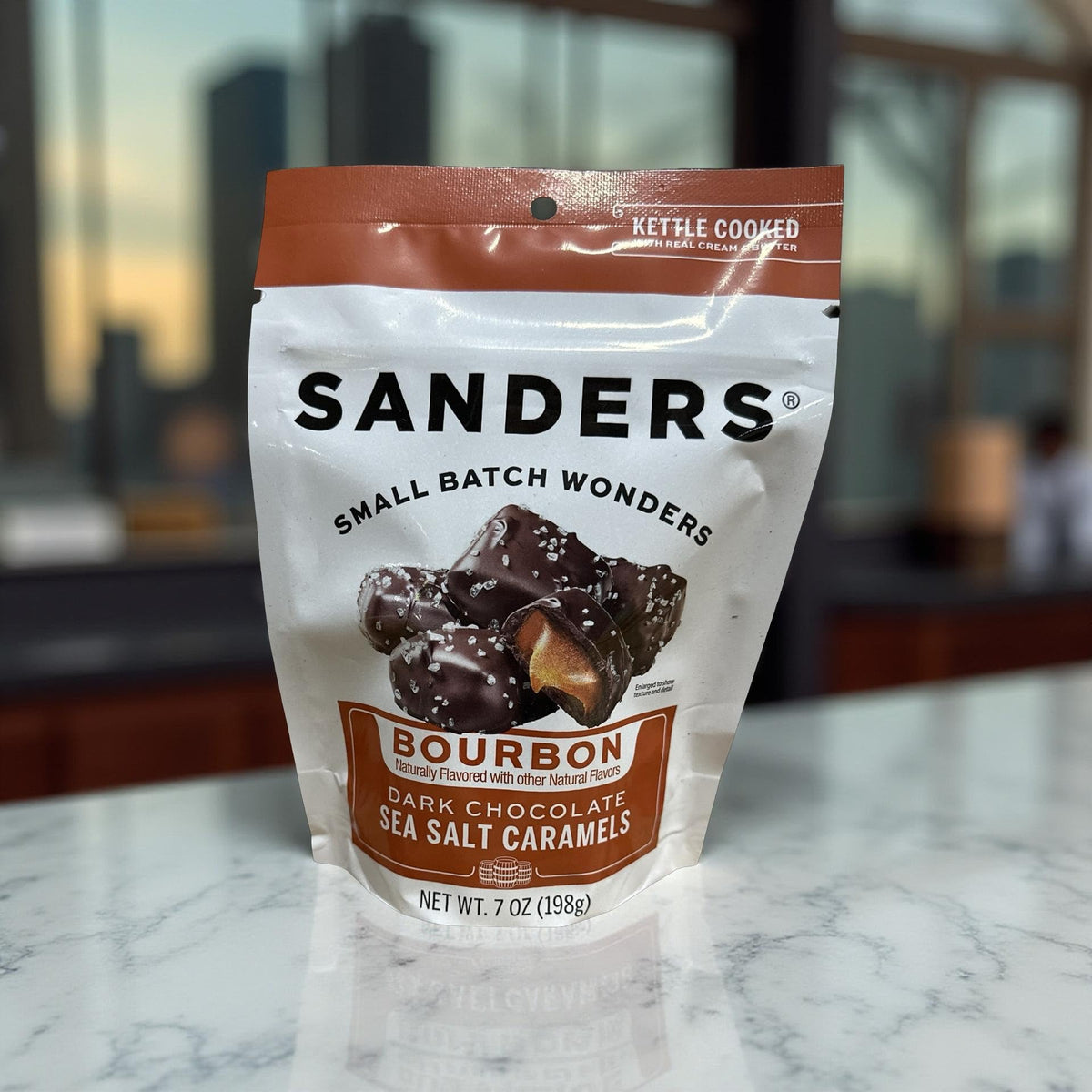 Sanders Dark Chocolate Sea Salt Bourbon Caramels, 7 Ounce, 6 Per Case