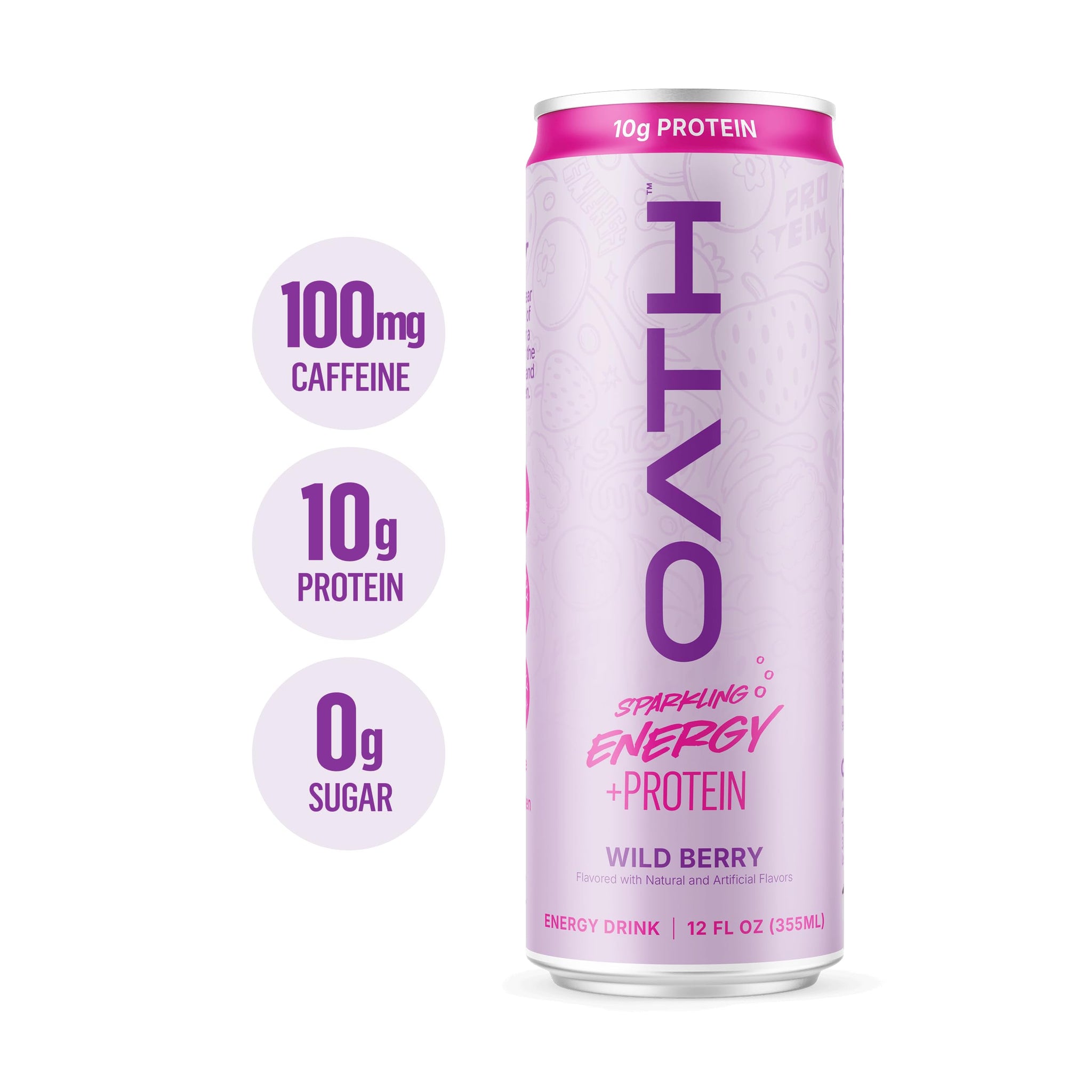 Multi Pack - Oath Nutrition - RTD Energy + Protein - 1 Serving - 12-oz - 12-pack - Wild Berry