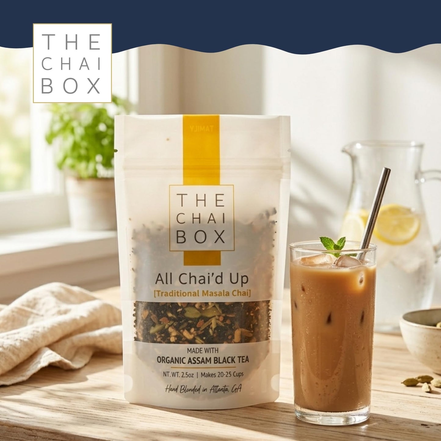 The Chai Box Loose Leaf 100% Organic Black Tea - Featured in Oprah's Favorite Things | Caffeinated Black Tea with Ginger, Cinnamon, Clove, Fennel