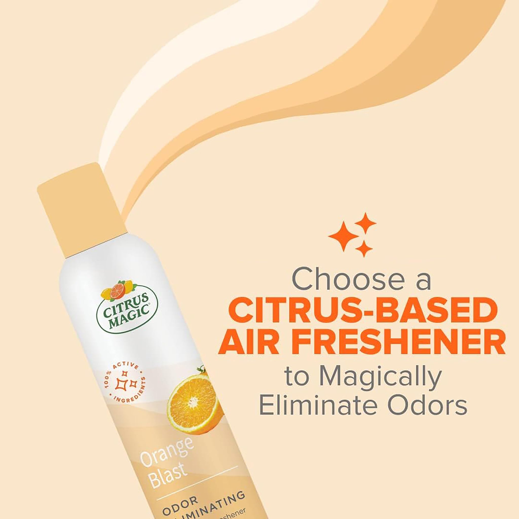 Citrus Magic Odor Eliminator Air Freshener Spray for Home, Orange Blast, 3-Ounce, Pack of 3