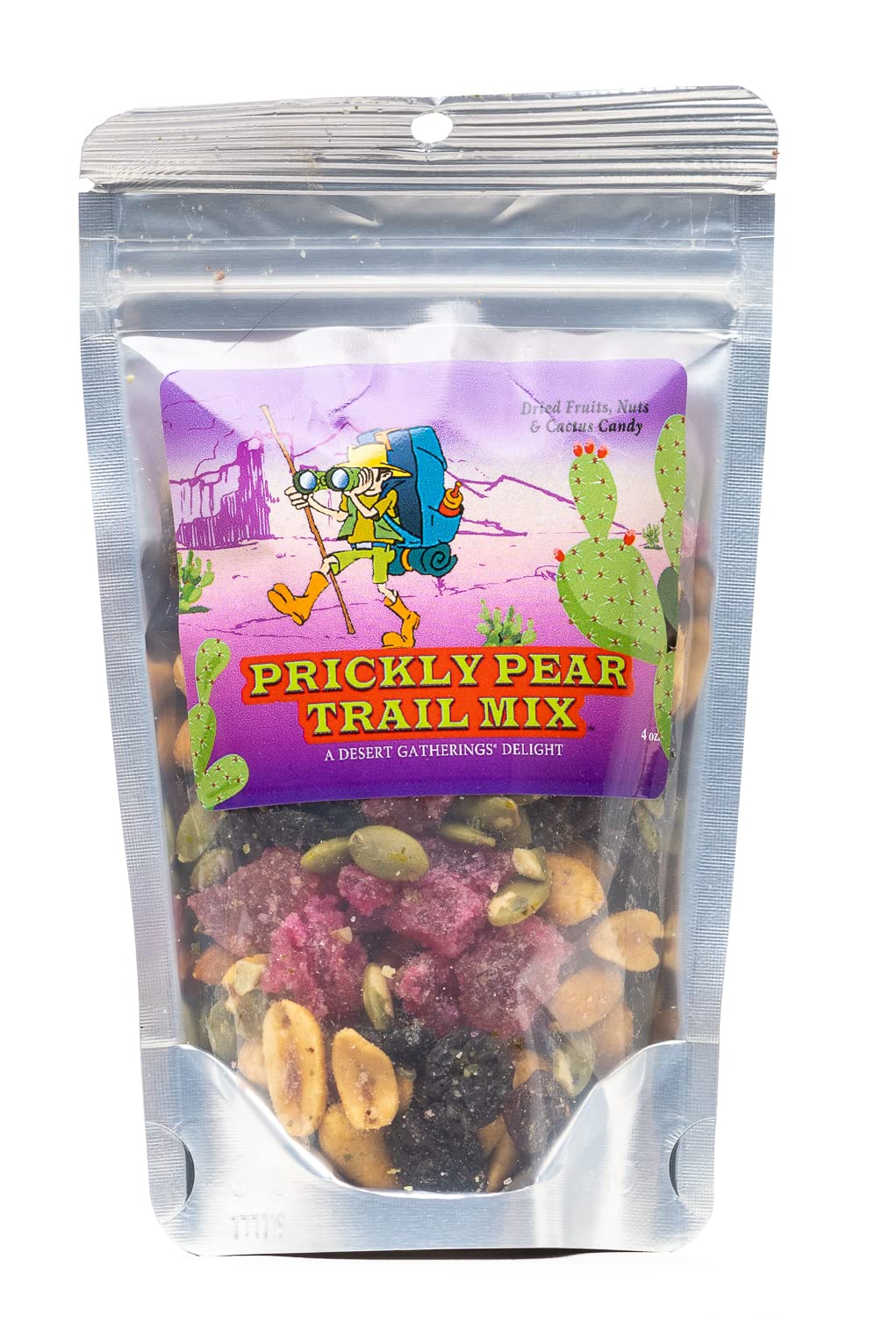 Desert Gatherings Prickly Pear Trail Mix - Dried Fruit, Almonds, Pepitas, Peanuts, Cashews, Pecans, Raisins and Prickly Pear Cactus Candy Made From