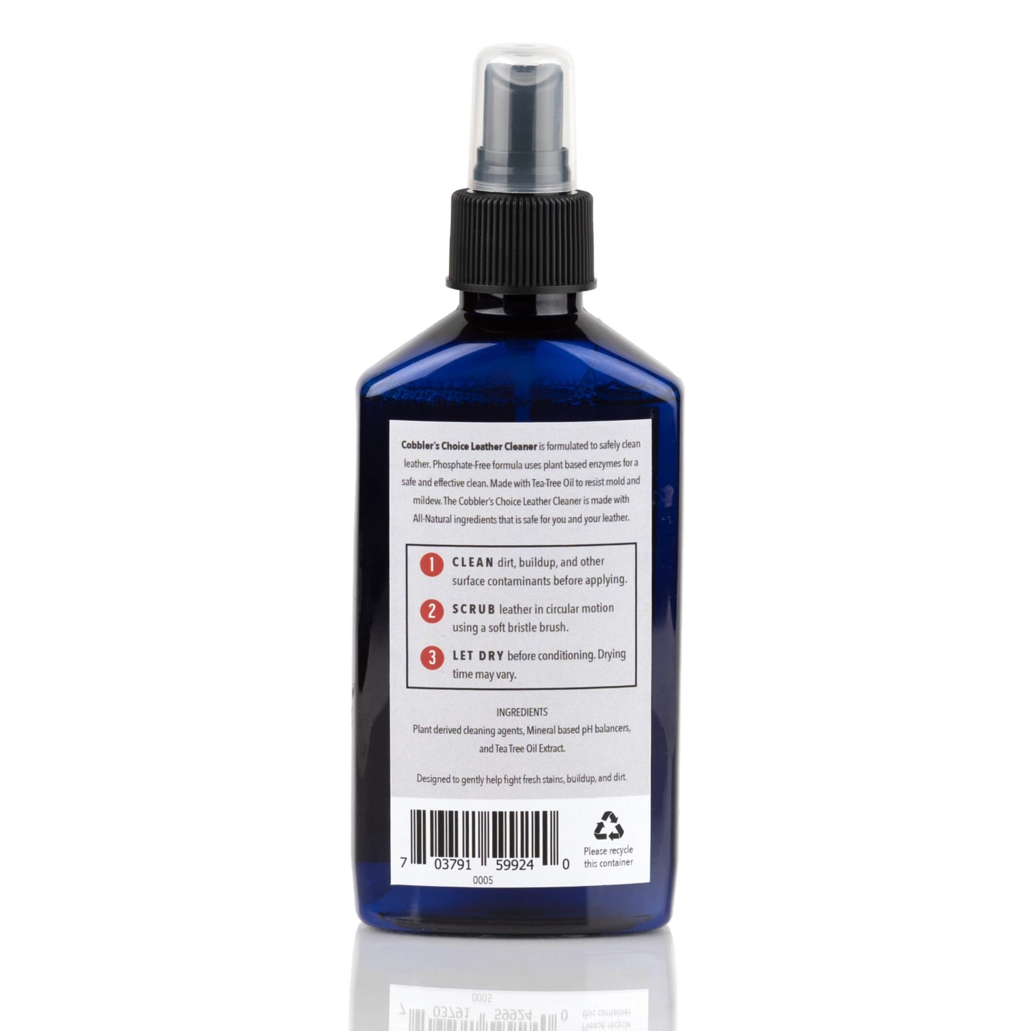 Cobbler's Choice Co. Finest Quality Leather Cleaner 100% Natural - Designed to Fight Fresh Stains, Dirt, & Build-Up - Easy Spray Application