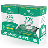Wipex 70% Isopropyl Alcohol Wipes Individually Wrapped Sachets, Large Electronic wipes in Dispensing Box, Alcohol Prep Wipes, Screen Wipes & Tech