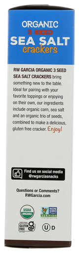 RW GARCIA Organic Sea Salt 3 Seed Crackers, 5.5 OZ