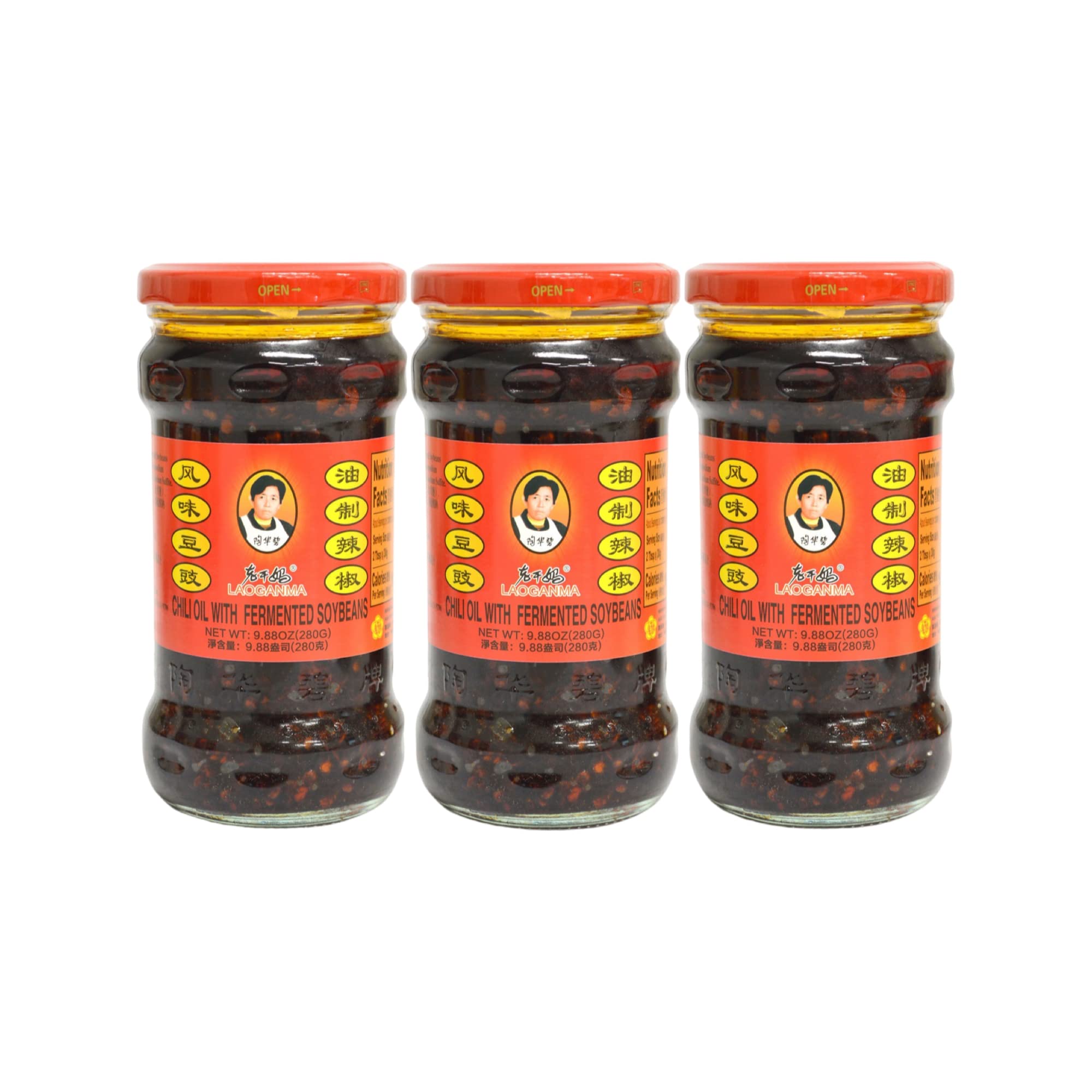 LaoGanMa Chili Oil With Fermented Soybeans ??????? 9.88 Oz. (Pack of 3)