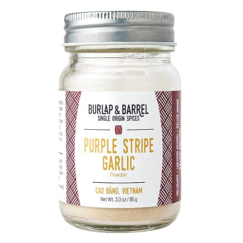 Burlap & Barrel Purple Stripe Garlic - Alternative to Fresh/Granulated Garlic- Savory Sweet Flavor to Tomato Sauces, Fried Chicken, Pizza - As Seen on