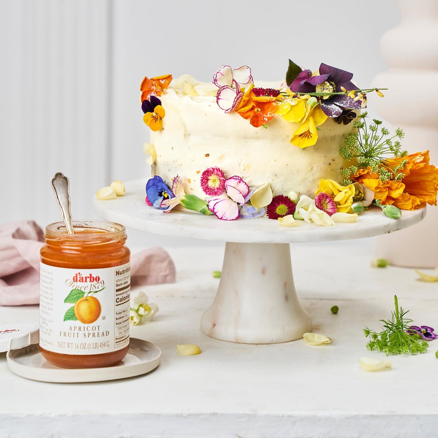 D’arbo All-Natural Apricot Fruit Spread, 16 oz (454g) | Crafted Tradition | Pure Fruit Flavor No Artificial Preservatives-Ensuring a Naturally Sweet