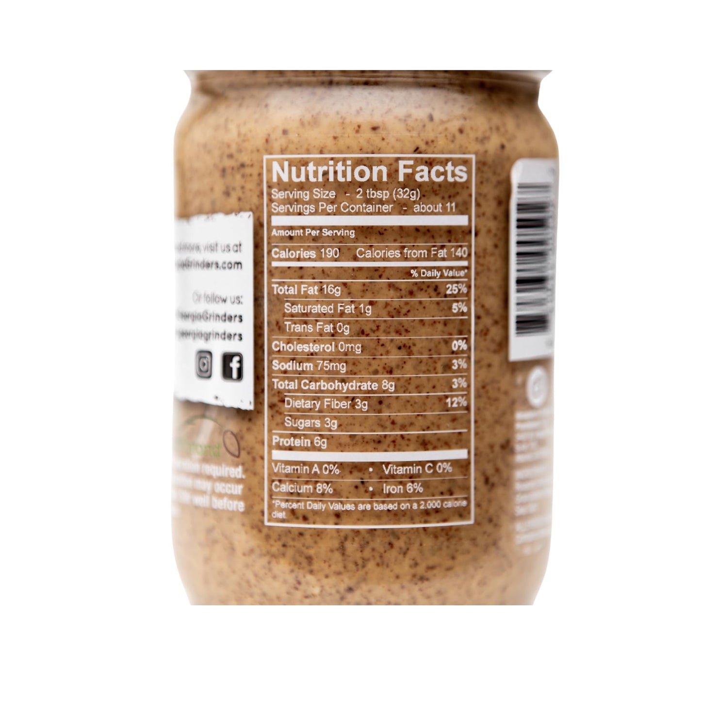 Georgia Grinders Honey Roasted Almond Creamy Gourmet Nut Butter Spread, Non-GMO, Gluten Free, No Palm Oil, No Added Sugar, Vegan Friendly, 12 Ounce (1