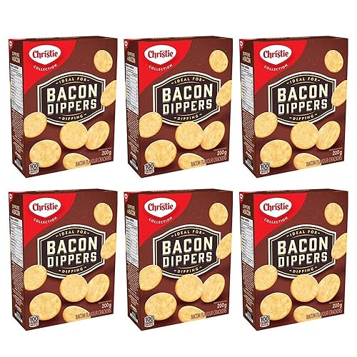 Christie Bacon Dippers Crackers, Ideal for Dipping, 200g/7.05oz, 6-Pack {Imported from Canada}