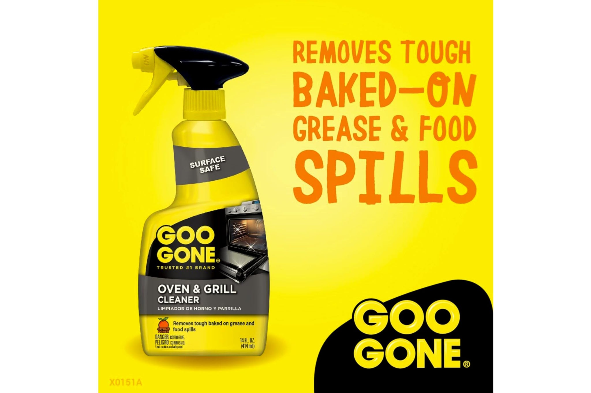Goo Gone Oven & Grill Cleaner, Surface Safe, Removes Tough Baked-On Grease & Food Spills, Foaming Action, 14 fl oz