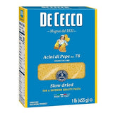 De Cecco Acini Di Pepe No. 78 Pasta, 16 Oz, Authentic, Slow Dried, Made with Semolina and Durum Wheat, Versatile Pasta for Sauces & Recipes, Made in