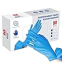 squish Disposable Gloves, Blue 4 mil Vinyl Synmax Blend Exam Gloves Non Sterile, Powder Free, Latex Free - Cleaning Supplies, Kitchen and Food