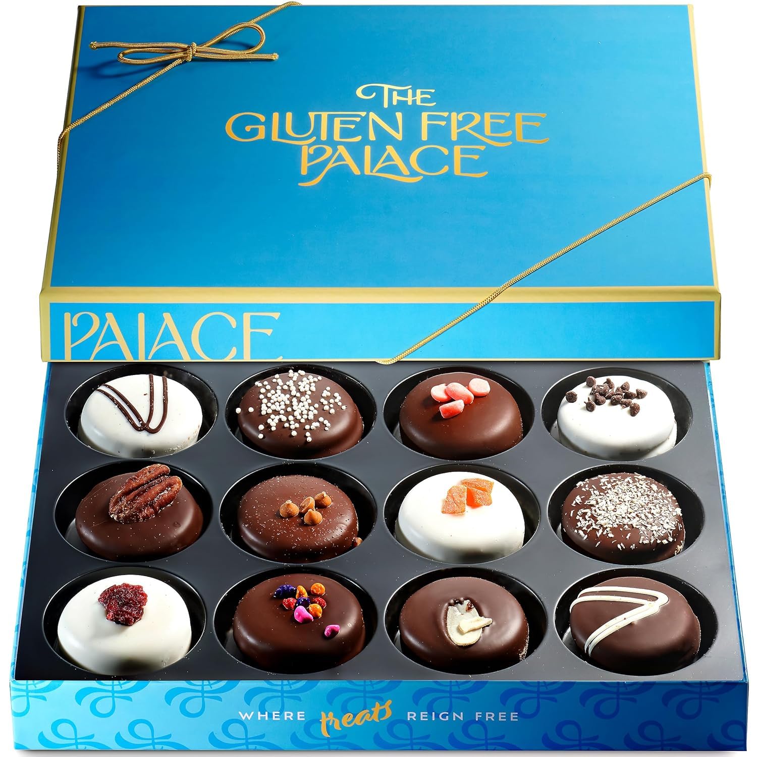 Gluten Free Palace Cookie Gift Basket - Assorted Deluxe Gluten Free Father's Day Cookies Gift - Gourmet Chocolate Kosher Treat Gift Basket
