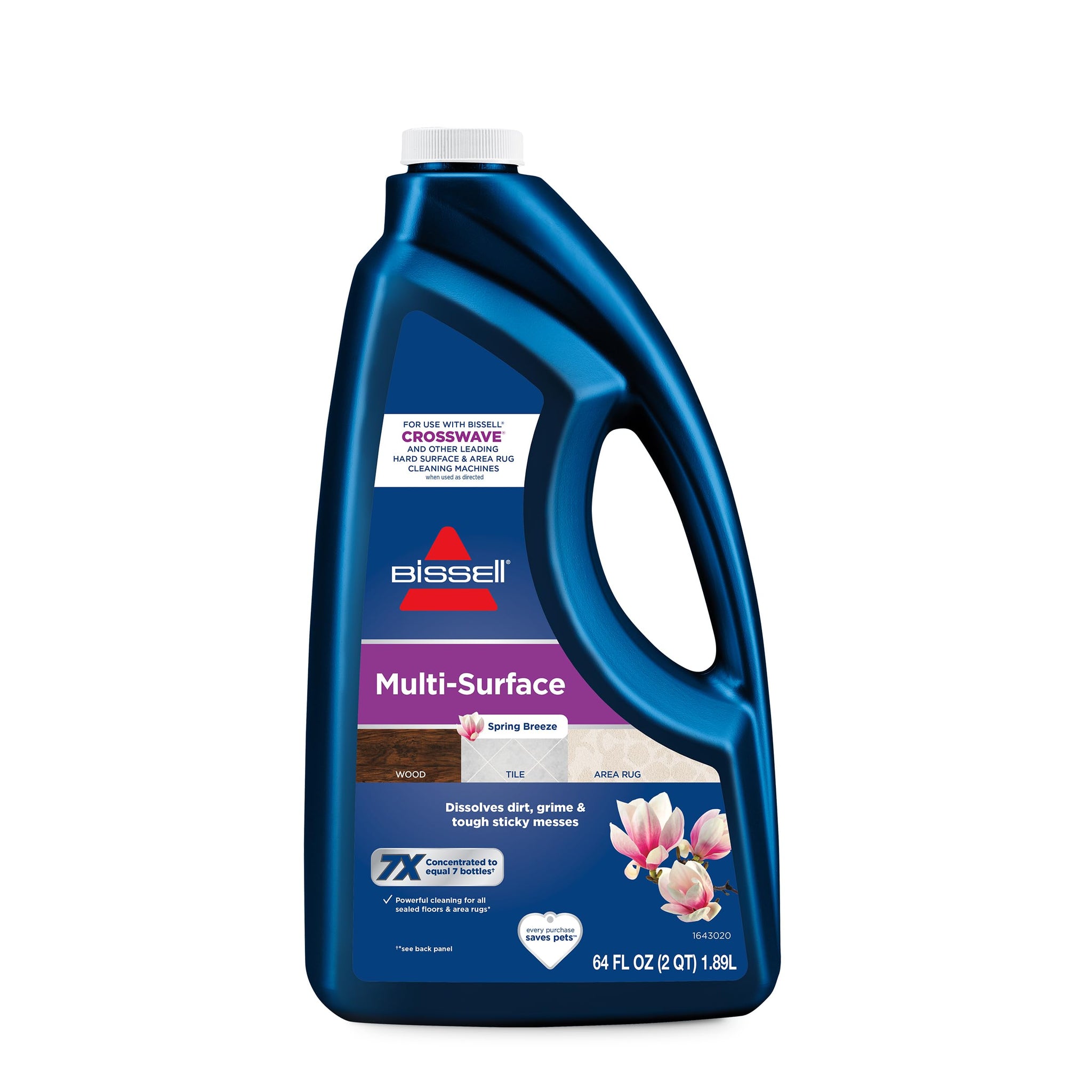 Bissell Multi-Surface Solution, For use in CrossWave and other leading hard surface and area rug cleaners, 64oz, Dissolves dirt, grime, and tough