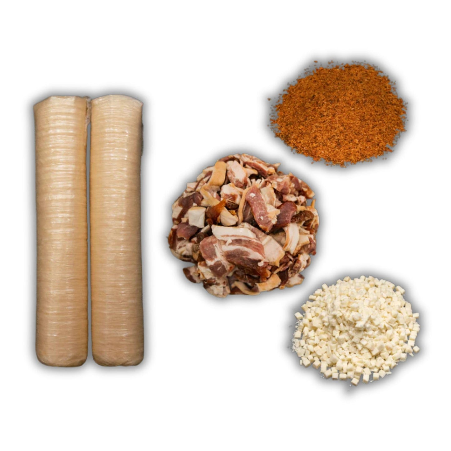 Bearded Butchers Bold Bacon Blue Cheese Bratwurst DIY Kit - Make Savory & Flavorful Homemade Brats - Includes Bold Seasoning, Bacon Pieces, Blue