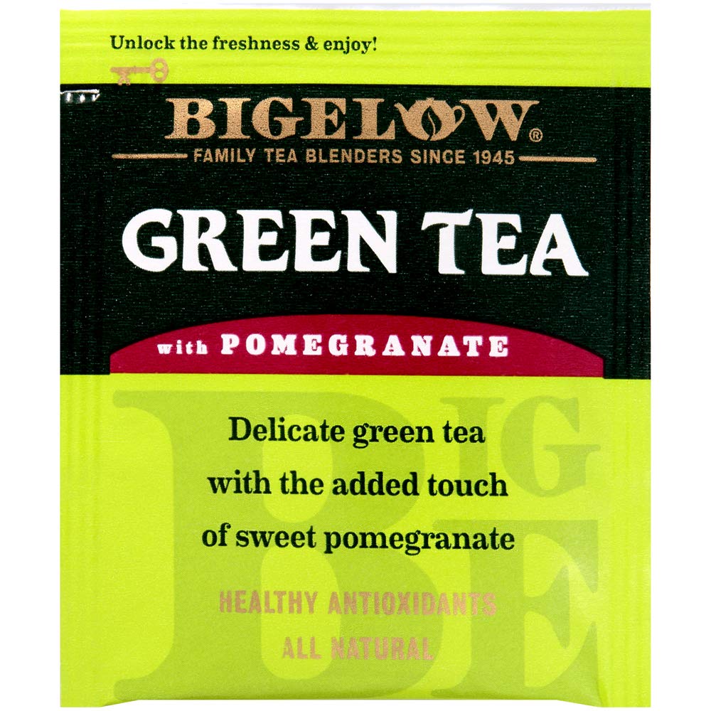 Bigelow Tea Green Tea with Pomegranate 28-Count Box (Pack of 1) Premium Green Tea with Pomegranate Rosehips Hibiscus Antioxidant-Rich All Natural