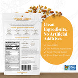 Purely Sprouted Orange Ginger Sprouted Snack Mix with Almond, Cashew Nuts & Pumpkin Seeds - Grain and Gluten Free, Non-GMO, Vegan - Ideal