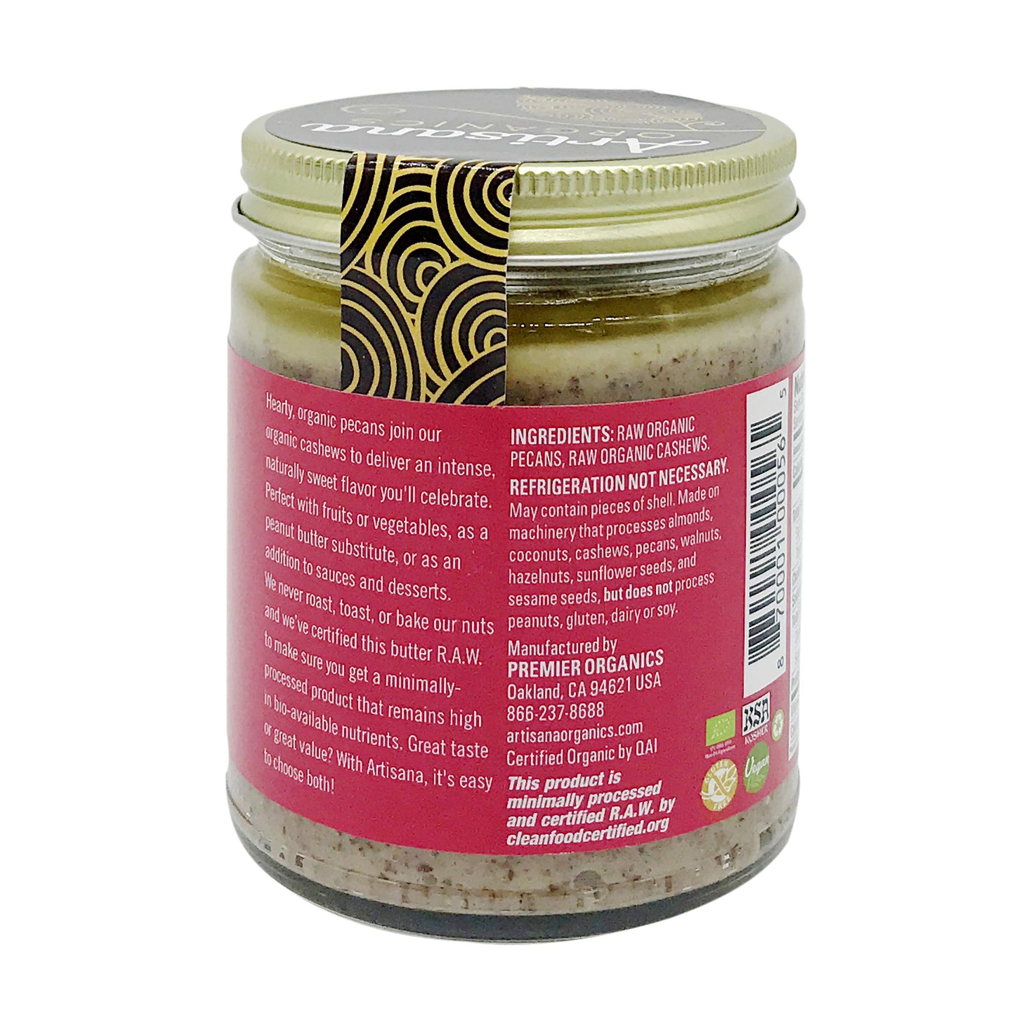 Artisana, Organic Raw Pecan Butter, 8 Ounce