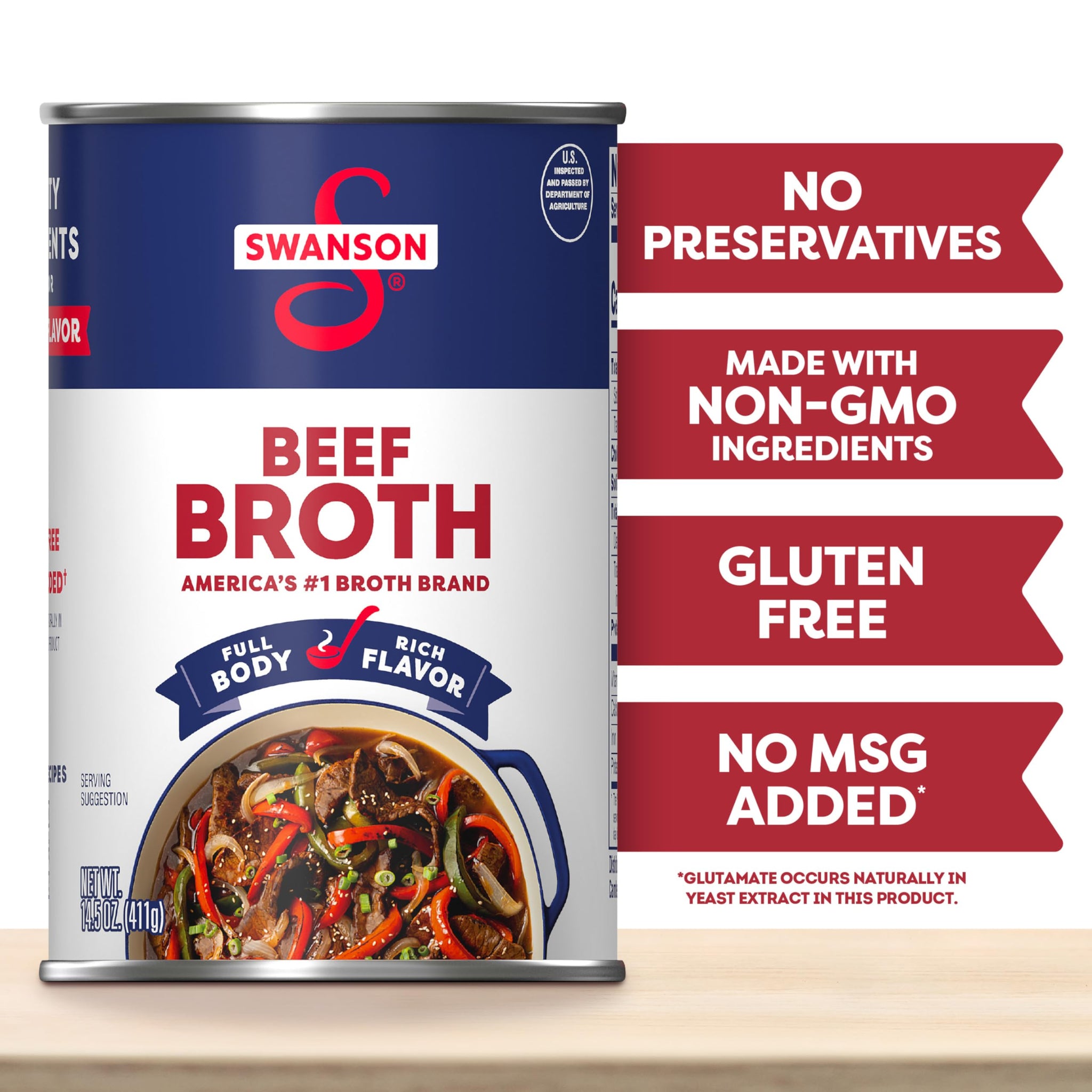 SWANSON S 100% Natural, Gluten-Free Beef Broth, 14.5 Oz Can