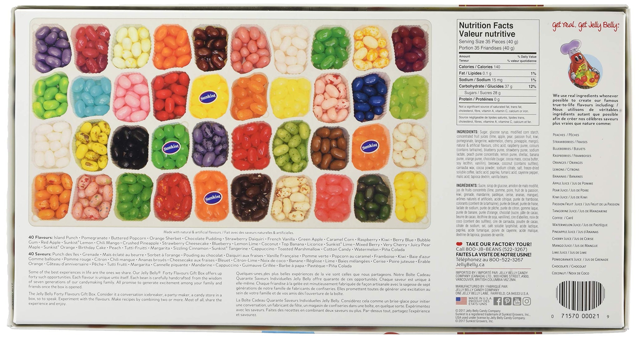 Jelly Belly Jelly Beans GiftBox, 40 Flavors, 17-oz