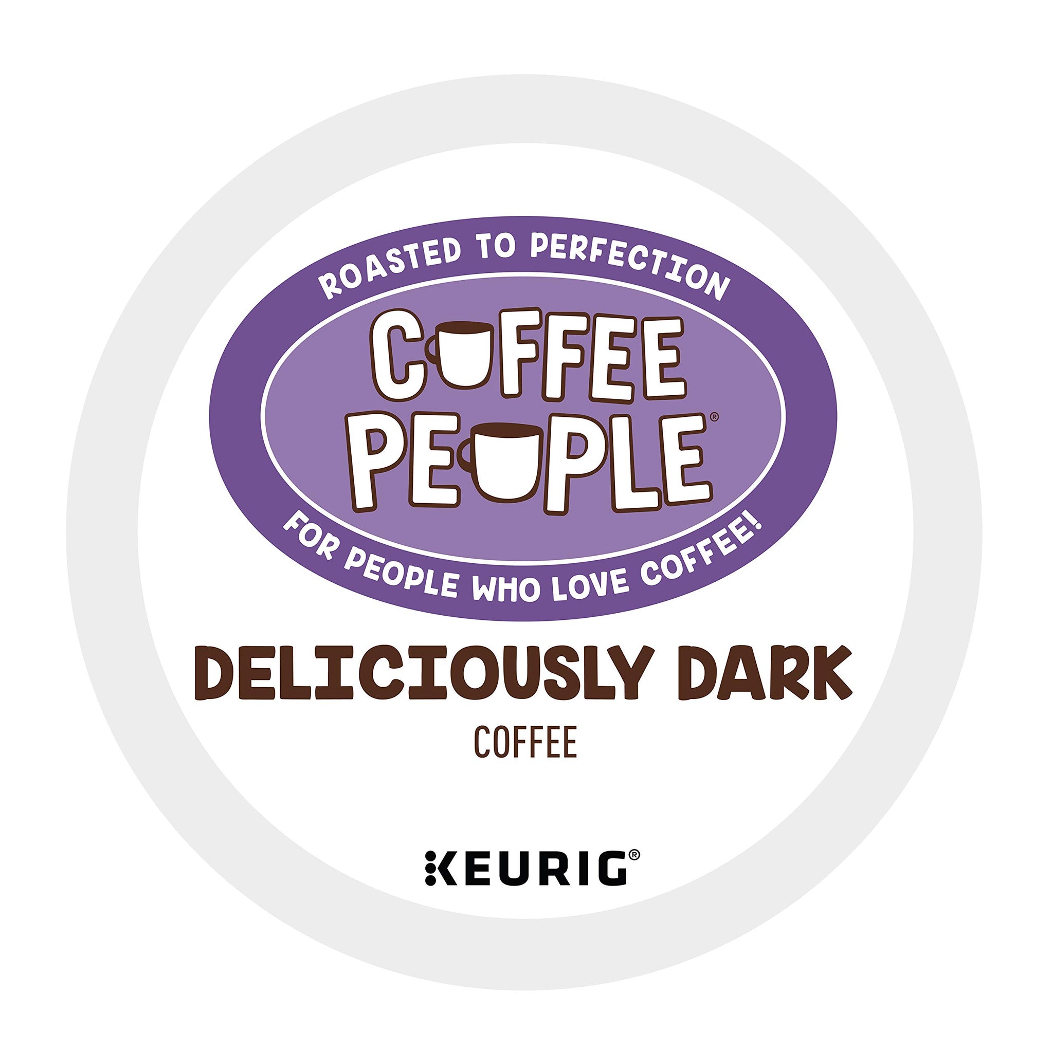 Coffee People Deliciously Dark, Single-Serve Keurig K-Cup Pods, Dark Roast Coffee, 72 Count