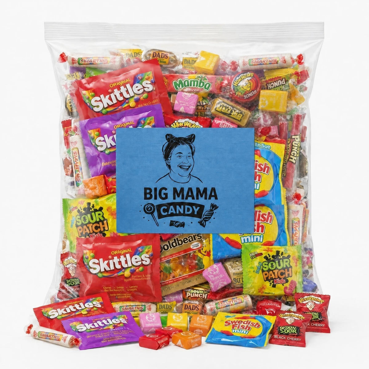 Big Mama Bulk Assorted Gummy Sour Candy Variety 15 lb Individually Wrapped