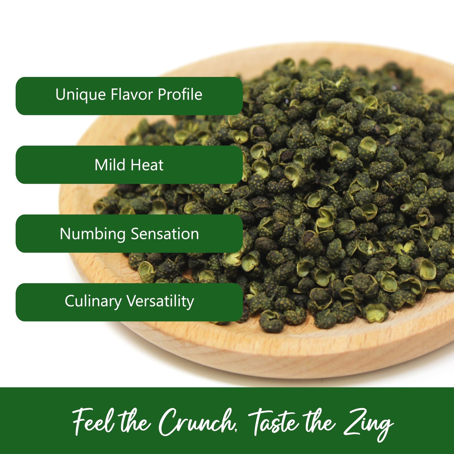 NPG Premium Sichuan Green Peppercorns 16 Oz, Authentic Whole Peppercorns, Mouth-Numbing Spice, Strong Pepper Szechuan Corns Flavor, Essential