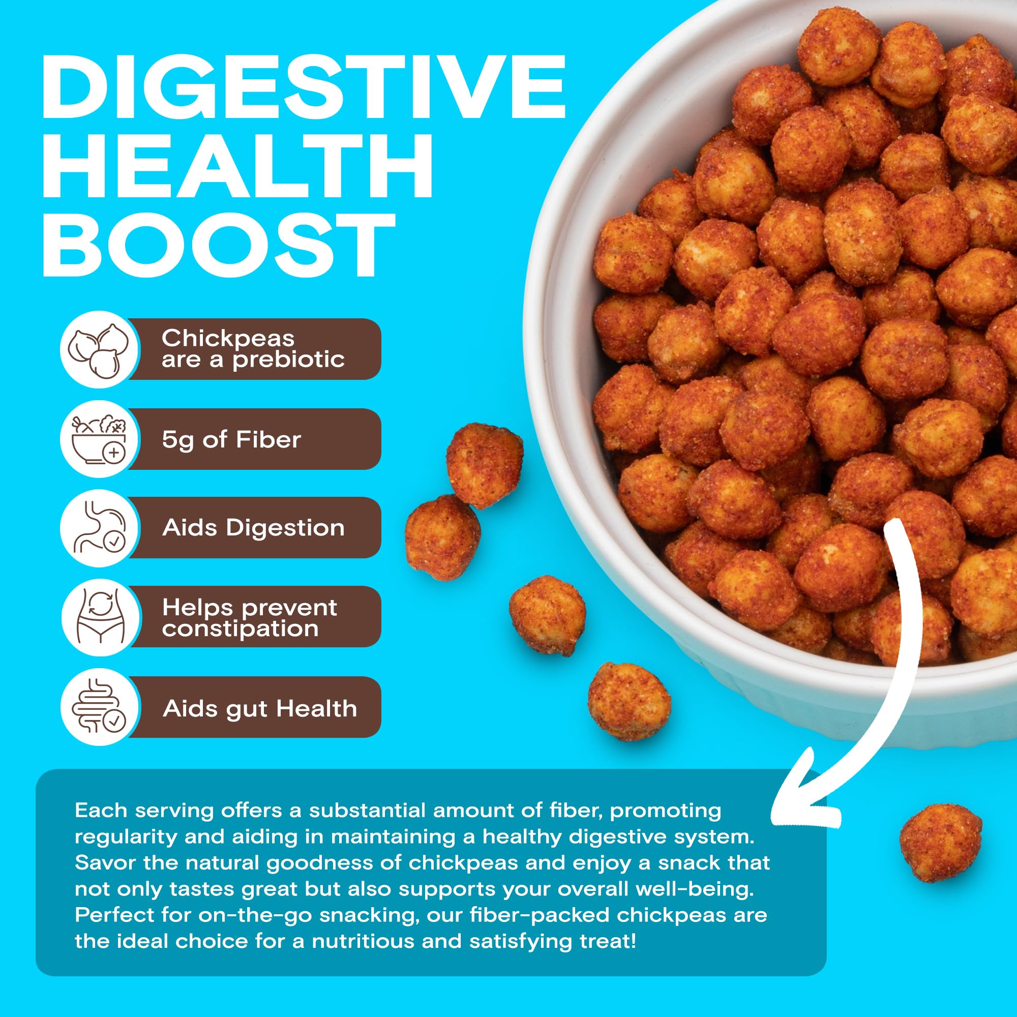 BIENA Chickpea Snacks - Crunchy Roasted Chickpeas - High Fiber Protein Snacks for Adults and Kids - 4-Pack, 5 Ounce Bags - Barbecue
