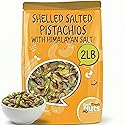 California Pistachio Kernels with Pink Himalayan Salt (2 Lbs) Shelled - Oven Roasted to Perfection in Small Batches - Farm Fresh Nuts Brand