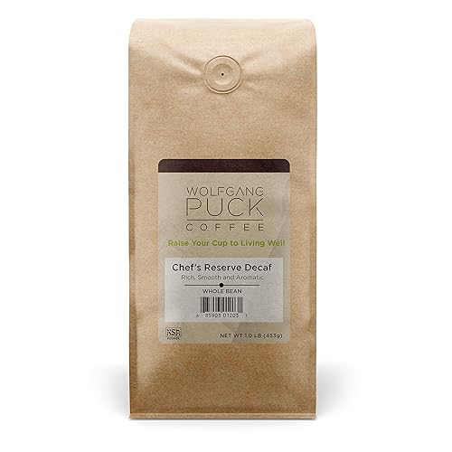 Wolfgang Puck Coffee, Chef's Reserve Decaf, Whole Bean Coffee, 1-Pound