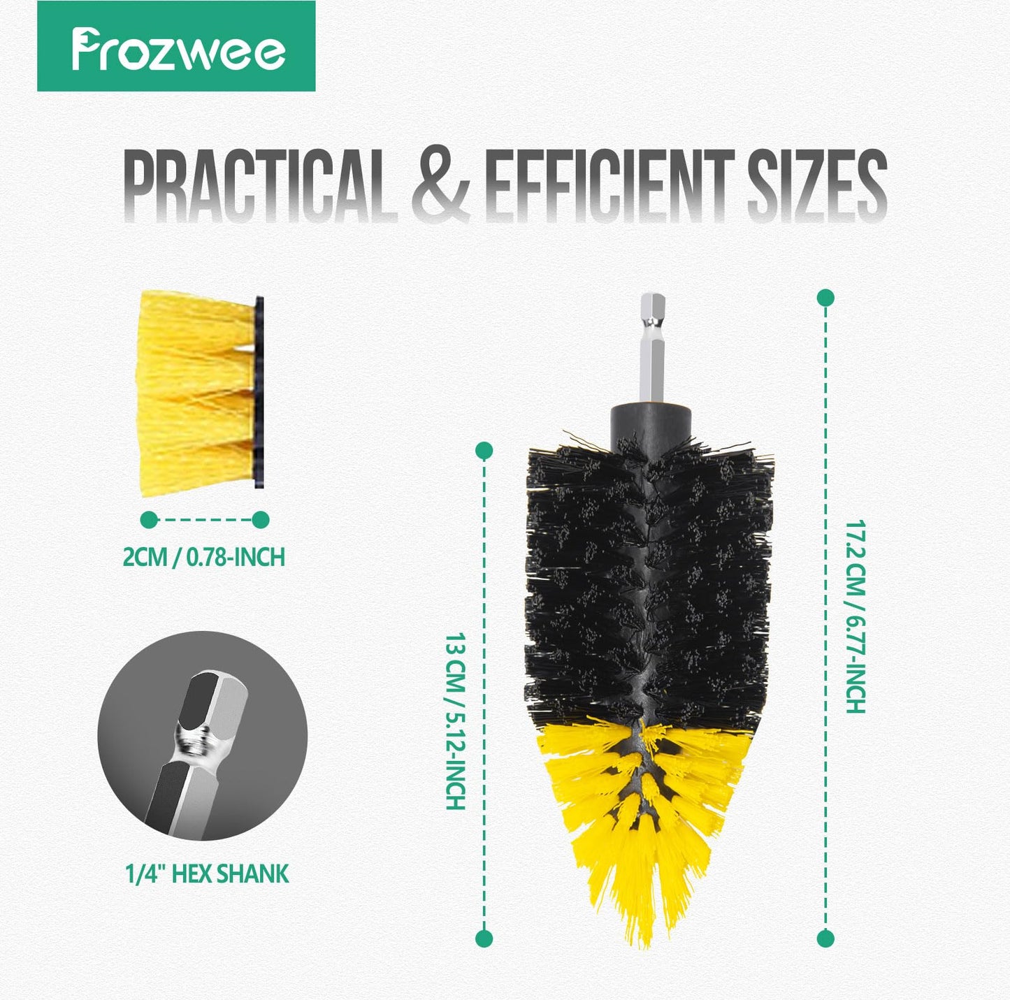 Prozwee 2PACK Tile Corner Drill Brush,Upgraded Powerful Scrubber Brush Made to Tackle Corner Stains,Cleaning Corner of Grout, Tiles, Sinks, Bathtub