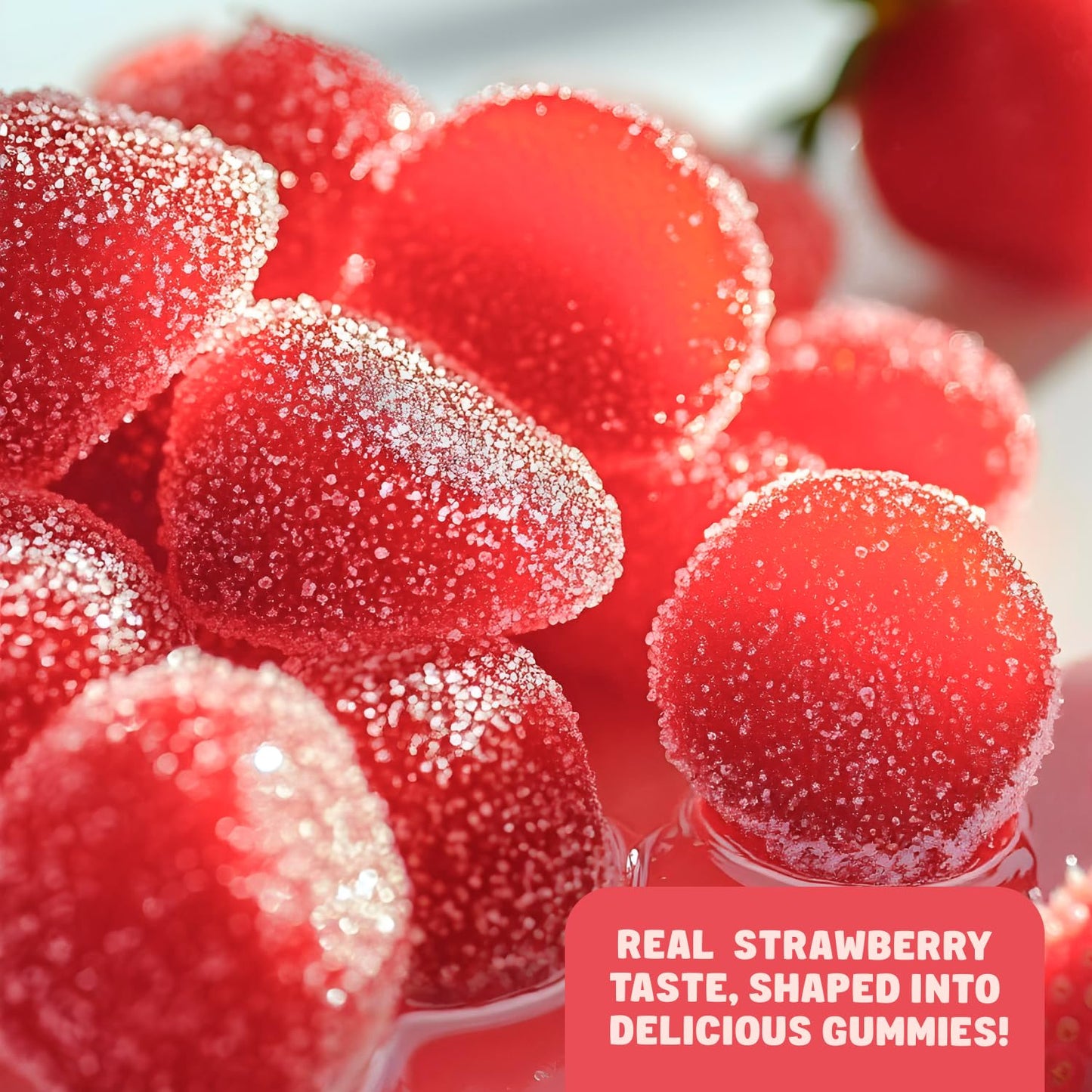 Guatemalan Strawberry Candy 3 lb - Gelatin Based Gummy, Soft and Chewy, Light Sugar Coated, Bulk Jelly Fruit Gummies in Resealable Bag