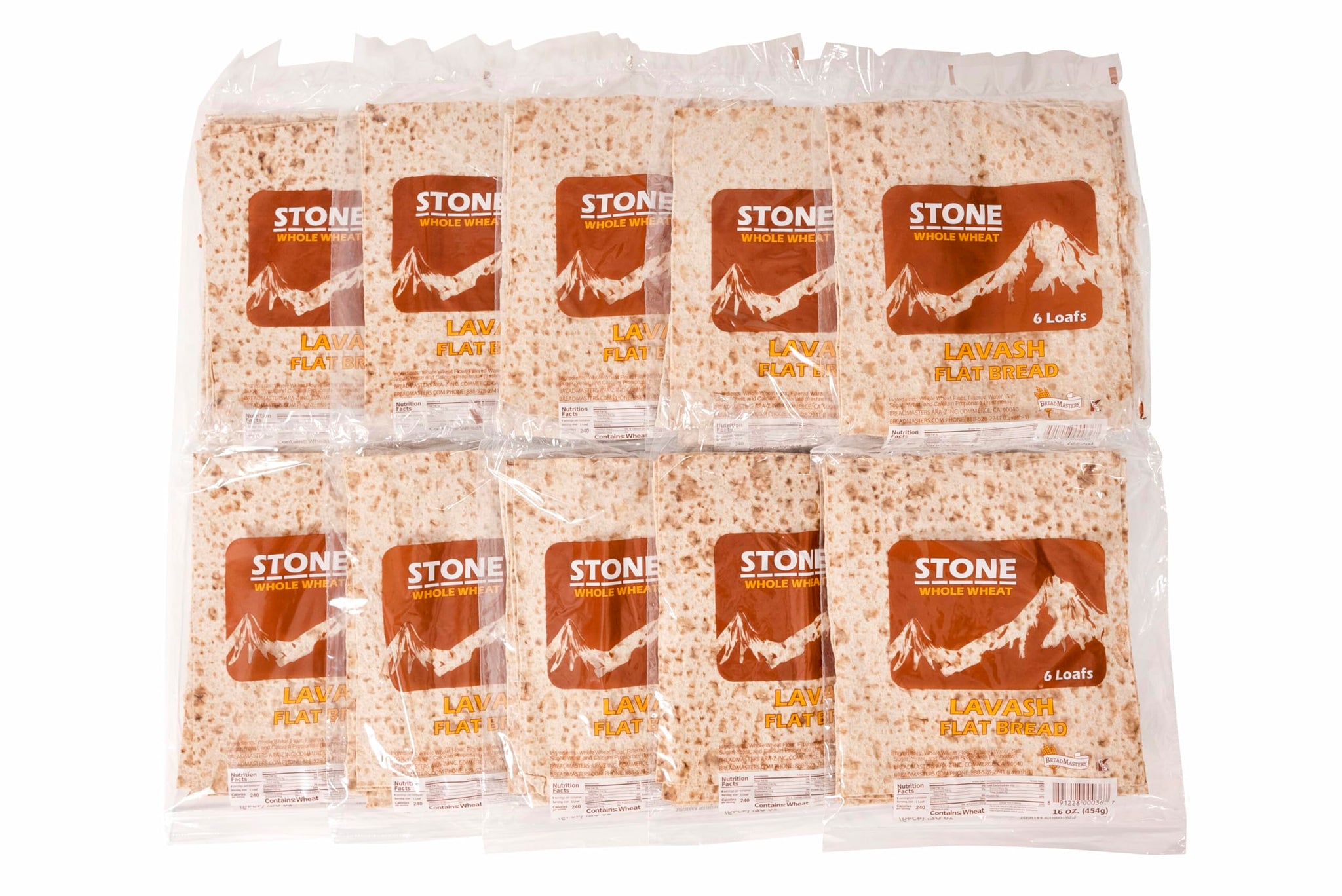 STONE LAVASH WHOLE WHEAT FLAT BREAD 10 packs of 6