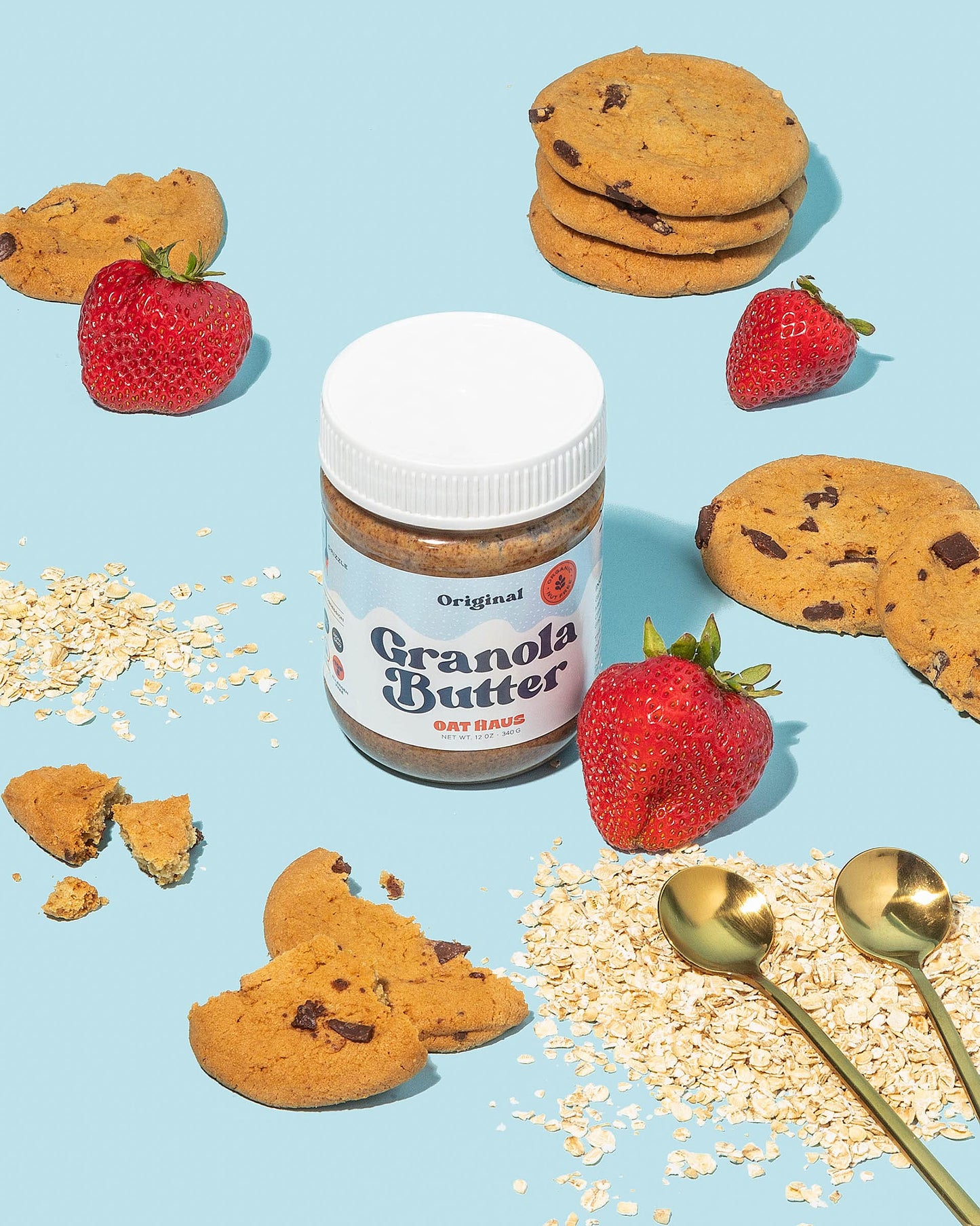 Oat Haus Organic Variety Granola Butter | Original, Chocolate, Vanilla, Blueberry | Peanut-free, Almond (Tree-Nut) Free, & School-Safe | Sunflower