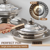 Horsehair Detail Brush Set 2pcs Silver Cleaning Brushes & Polish Cloth Perfect for Detailing, Polish Work, Fine and Heirloom Silverware Plateware