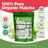 uVernal Organic Matcha Green Tea Powder - 100% Pure Matcha for Smoothies Latte and Baking Easy to Mix - 4oz Kosher Pareve