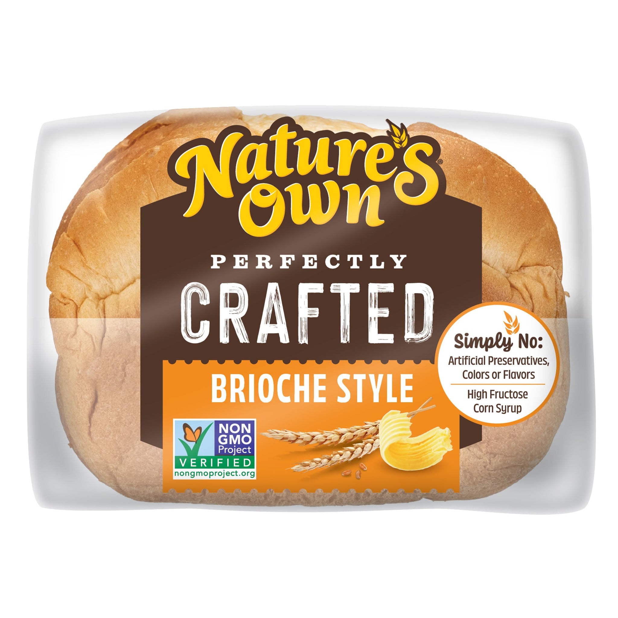Nature's Own Perfectly Crafted Brioche Style Bread, Thick Sliced Non-GMO Brioche Bread, 22 oz Loaf