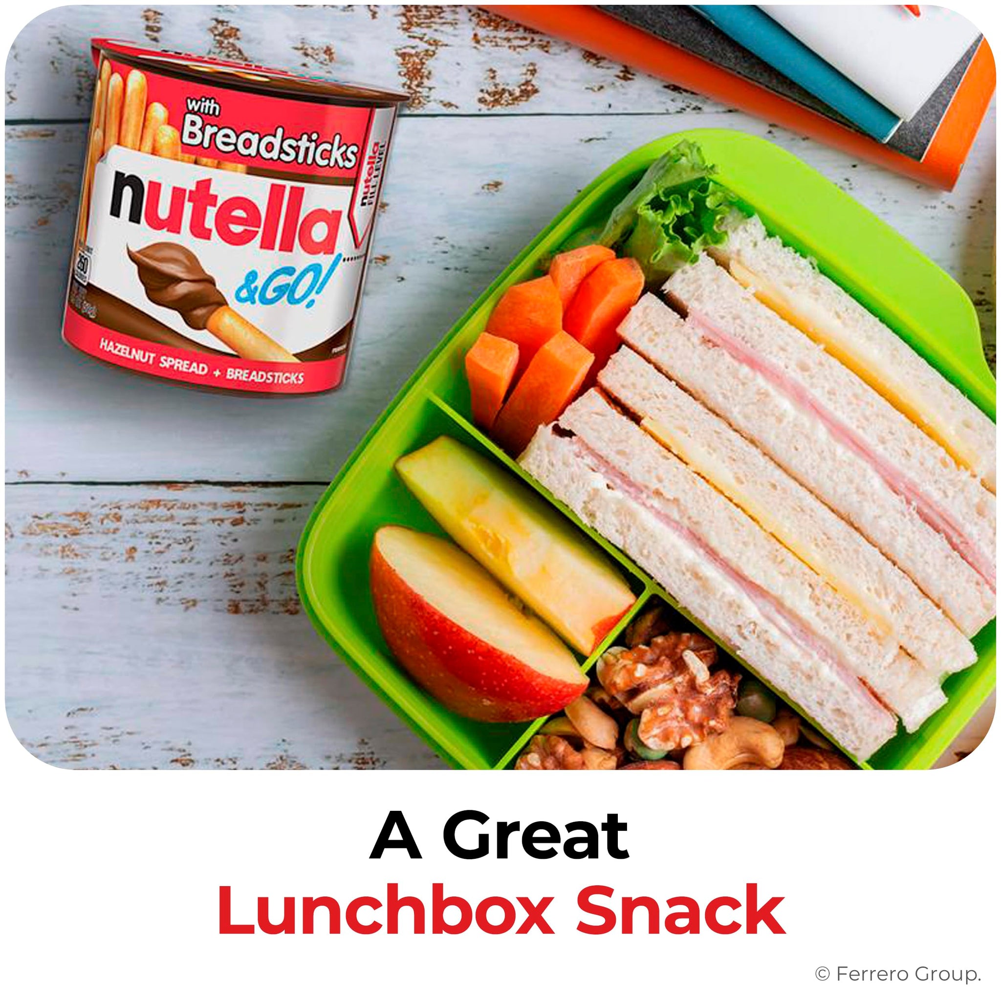 Nutella & Go! Hazelnut Spread with Breadsticks, On-the-Go Snack Cups, Snack Packs, 1.8 oz