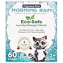 MorningRain Eco Laundry Detergent Sheets - Ingredients from Finland, Unscented, Bio-Enzyme Formula, Power Clean, 30 Sheets (Up to 60 Loads)