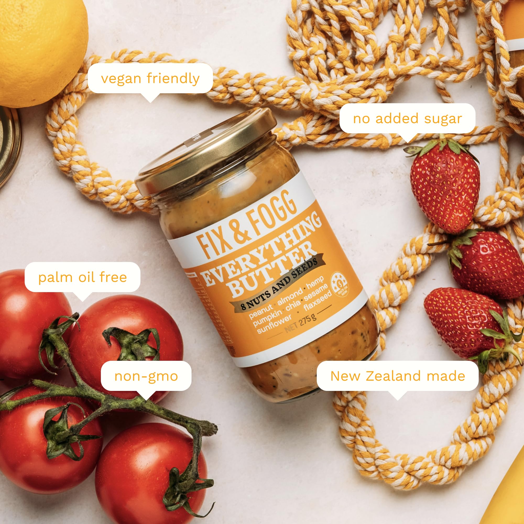 Fix & Fogg Everything Butter, Mixed Nut & Seed Butter, New Zealand Made, 8 Nuts & Seeds, No Added Sugar, Palm Oil Free, Non-GMO, Vegan, Keto Friendly