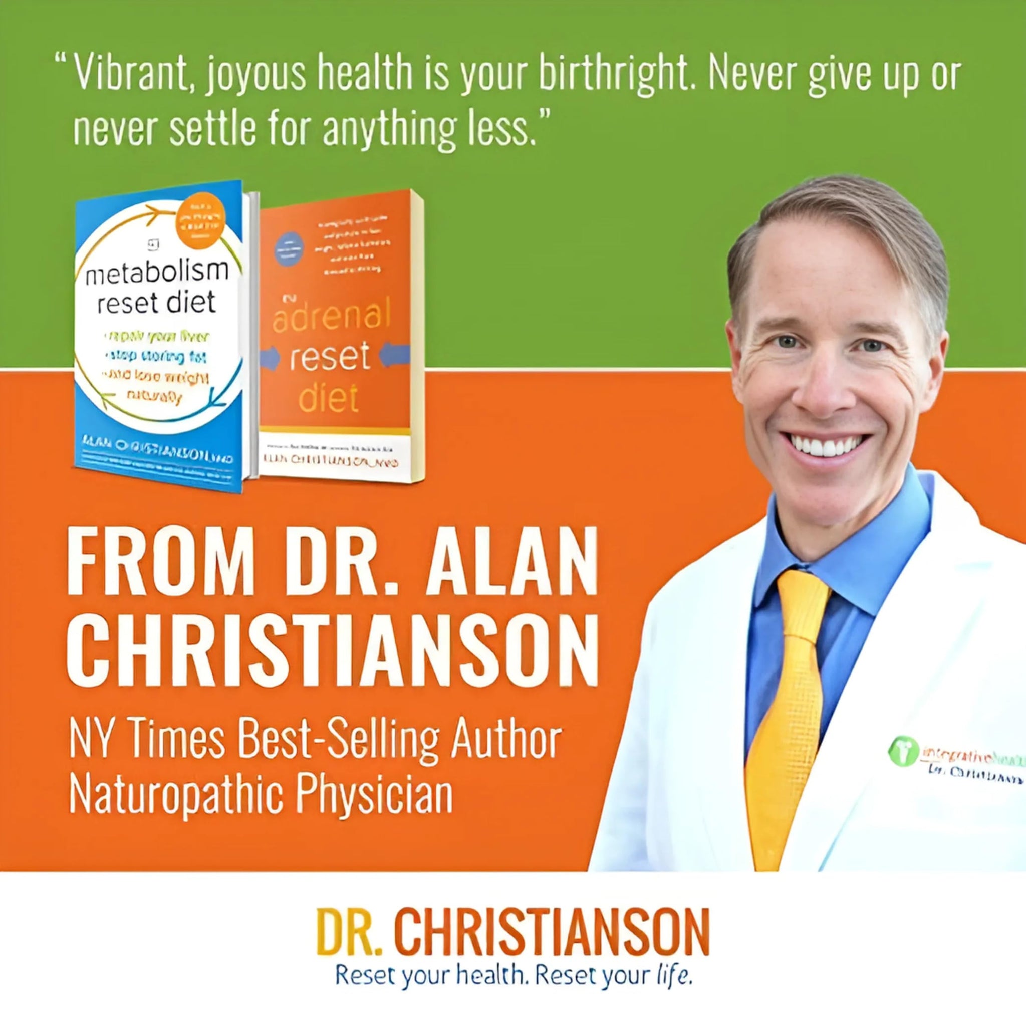 Dr. Christianson's Original Daily Reset Meal Replacement Shake (Chocolate) - Doctor Formulated Natural Pea Protein & Resistant Starch Powder