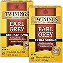 Twinings Earl Grey Tea Extra Strong 2-Pack - A Bright and Zesty Black Tea Infused with Citrus Bergamot Flavours, Caffeinated Tea Bags, Individually