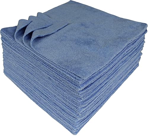 CleanAide Microfiber Cleaning Cloths, All-Purpose Reusable Lint-Free and Absorbent Towels for Kitchen, Home, Car Use, 350GSM, 12 x 12 in. Blue